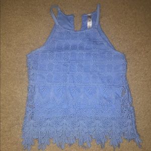 Blue tank top with pattern